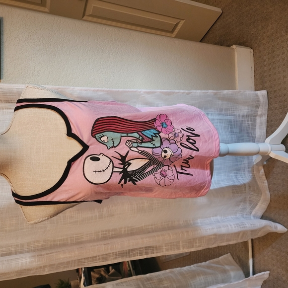 Disney Pink Tank Top with Nightmare Before Christmas Design - Picture 2 of 2